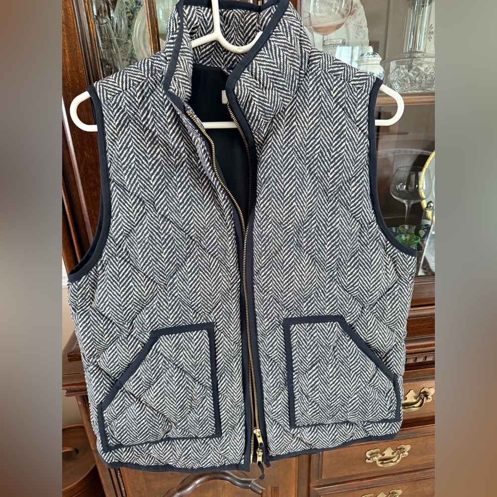 J. Crew herringbone puffer vest